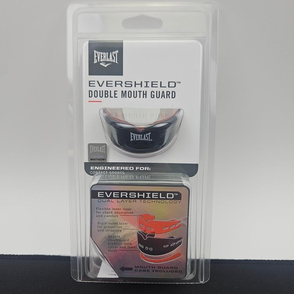 Everlast Evershield Double Mouth Guard Black Red Boxing MMA Protection 1400007